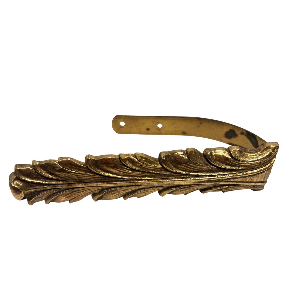Set of 3 VTG Gold Acanthus Leaf Curtain Tieback Gold Wall Holdbacks Regency MCM